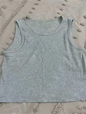 Brandy Melville Gray Ribbed Tank Top